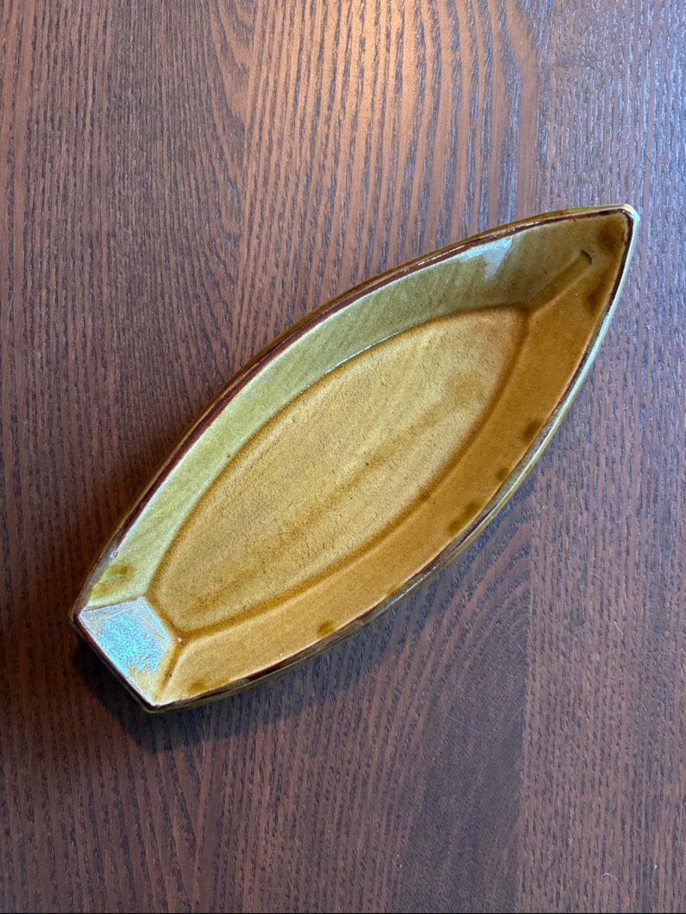 MCM Vintage - Mustard Yellow Ceramic Boat Dish - Nova Scotia